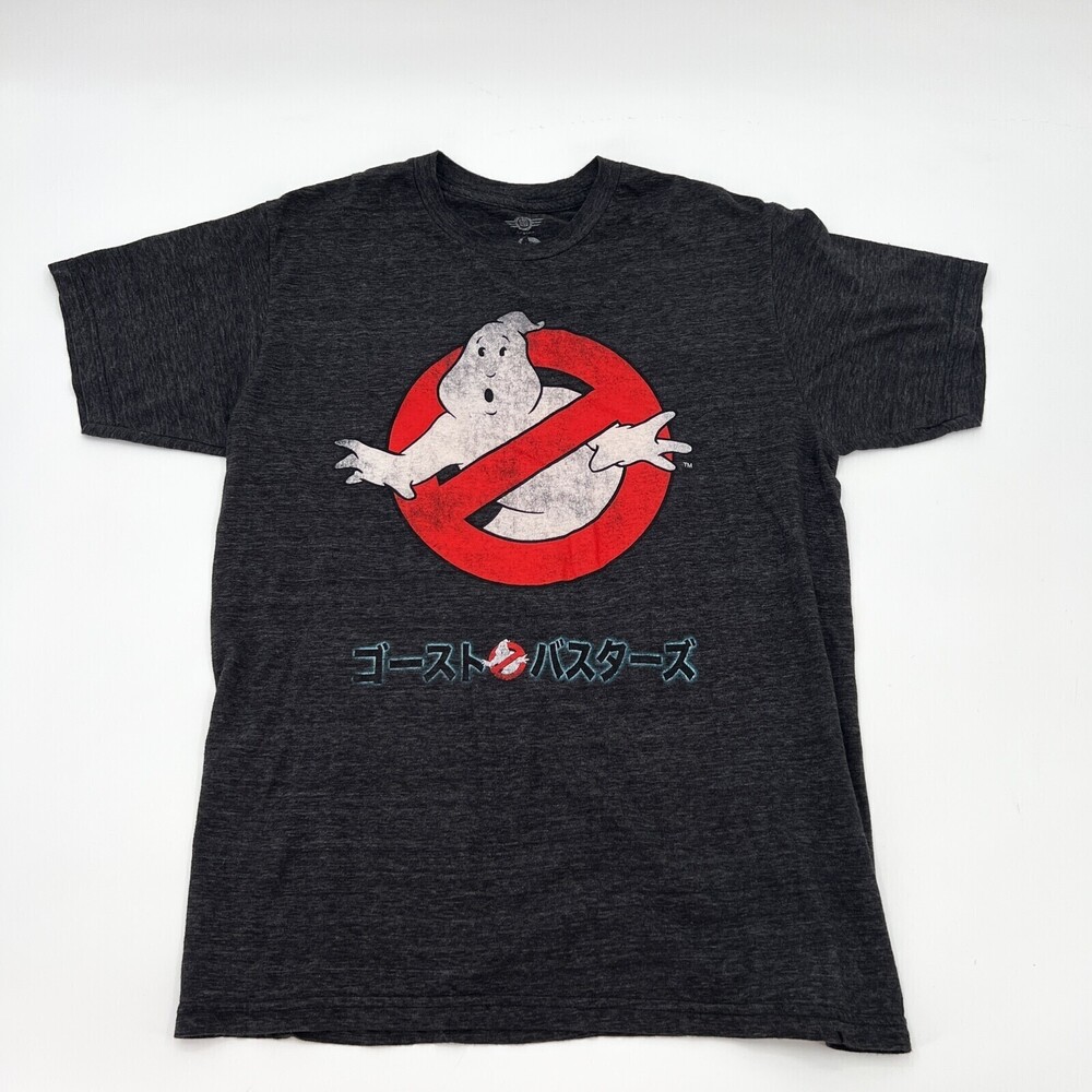 Ghostbusters Shirt Adult Medium Dark Gray Movie 80's Japanese Kana Horror Classi
